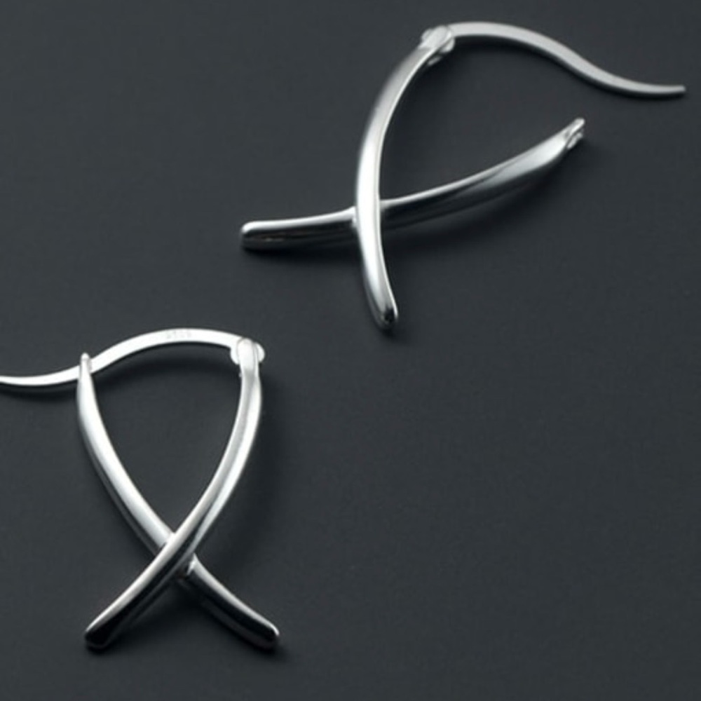 925 Sterling Silver Cross Stud Earring #E3235